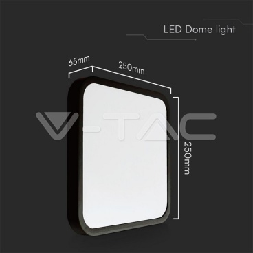 18W LED Плафон SAMSUNG Чип 6500K Квадрат Черна Рамка IP44 - rZ commerce 18W LED Плафон SAMSUNG Чип 6500K Квадрат Черна Рамка IP44