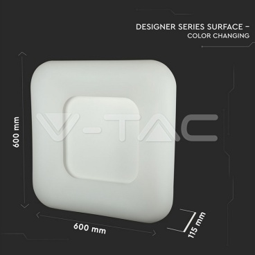 42W Пендел/Плафон Квадрат 3 Цветен D:600*600*115 Димиращ Бял - rZ commerce 42W Пендел/Плафон Квадрат 3 Цветен D:600*600*115 Димиращ Бял