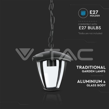 Градинска Висяща Лампа E27 Черен IP44