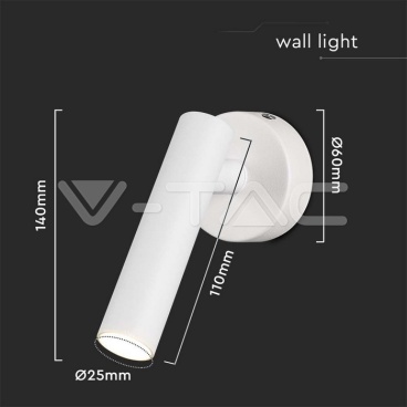 2W LED Стенен Аплик Хотел Кръг 4000K Бяло Тяло - rZ commerce 2W LED Стенен Аплик Хотел Кръг 4000K Бяло Тяло
