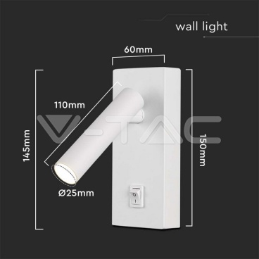 2W LED Стенен Аплик Хотел Квадрат 3000K Бяло Тяло - rZ commerce 2W LED Стенен Аплик Хотел Квадрат 3000K Бяло Тяло