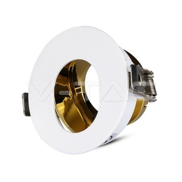 GU10 Отливка Кръг Бяло+Златно VT-874