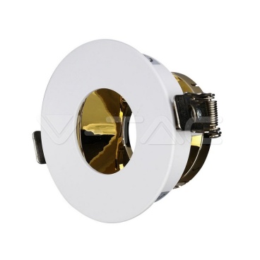 GU10 Отливка Кръг Бяло+Златно VT-873