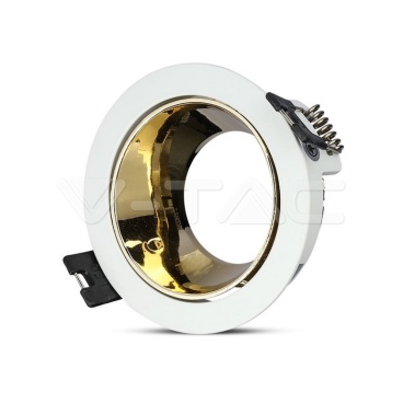 GU10 Отливка Кръг Бяло+Златно VT-872