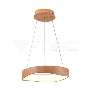 18W LED Пендел Дизайн Дърво+Бяло Тяло D400