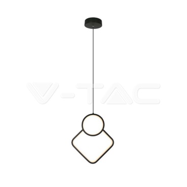 LED Осветител 12W Висящ Геометрик 280 x 1800мм Черен 3000К - rZ commerce LED Осветител 12W Висящ Геометрик 280 x 1800мм Черен 3000К