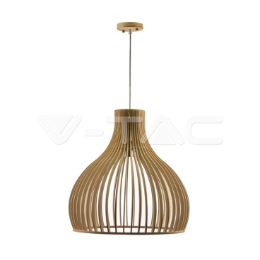 Дървен Пендел E27 Дърво + Хром Конус D450*H450MM