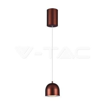 8.5W LED Висяща Лампа Φ100 Регулируемо Въже Touch On/Off Кафяво Тяло 3000K