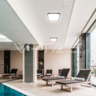 24W LED Плафон SAMSUNG Чип 4000K Квадрат Черна Рамка IP44 - rZ commerce 24W LED Плафон SAMSUNG Чип 4000K Квадрат Черна Рамка IP44