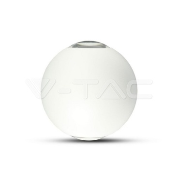 6W Стенна Лампа Бяла Кръг IP65 Две Посоки 4000К