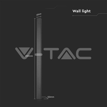 10W LED Линейна Стенна Лампа 510x60x50мм 4000K Черно Тяло IP54 - rZ commerce 10W LED Линейна Стенна Лампа 510x60x50мм 4000K Черно Тяло IP54