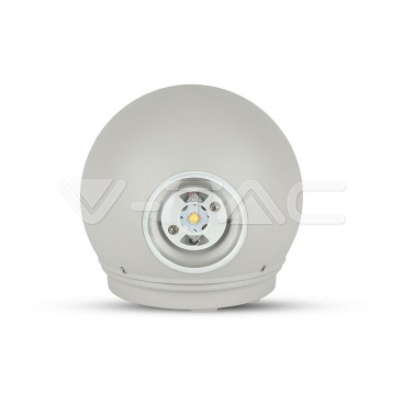 6W Стенна Лампа Сива Кръг IP65 Две Посоки 3000К