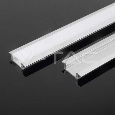 Монтажен Kит с Дифузер за LED Лента Алуминиев Мат 2000* 24.7*7MM