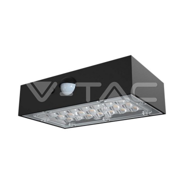 3W LED Соларна Стенна Лампа със Сензор 4000K+3000K Черна - rZ commerce 3W LED Соларна Стенна Лампа със Сензор 4000K+3000K Черна