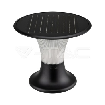 15W LED Соларна Наземна Лампа 6000K+4000K Черна