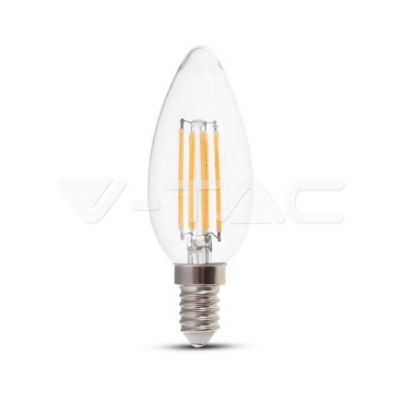 LED Крушка - 4W Filament E14 Кендъл Димиращ 3000K 400Lm - rZ commerce LED Крушка - 4W Filament E14 Кендъл Димиращ 3000K 400Lm