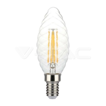 LED Крушка - 4W Filament E14 Кендъл Спирала Димиращ 3000K - rZ commerce LED Крушка - 4W Filament E14 Кендъл Спирала Димиращ 3000K