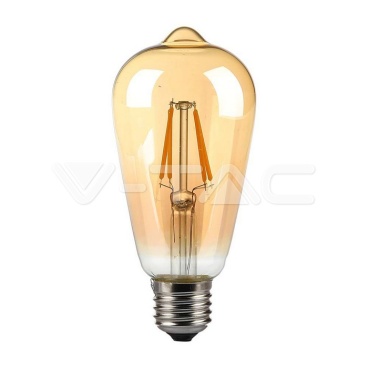 LED Крушка - 4W Filament E27 ST64 Амбър 2200K 350Lm - rZ commerce LED Крушка - 4W Filament E27 ST64 Амбър 2200K 350Lm