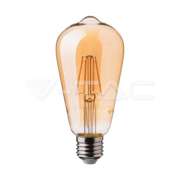 LED Крушка - 6W Filament E27 ST64 Амбър 2200K - rZ commerce LED Крушка - 6W Filament E27 ST64 Амбър 2200K