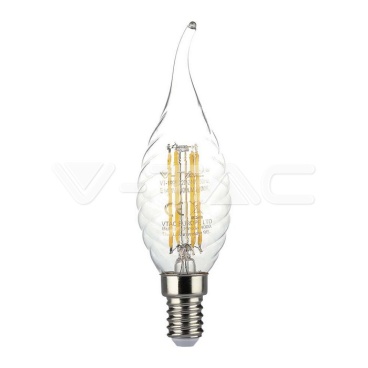 LED Крушка - 4W Filament E14 Кендъл Спирала Пламък 2700K 400Lm - rZ commerce LED Крушка - 4W Filament E14 Кендъл Спирала Пламък 2700K 400Lm