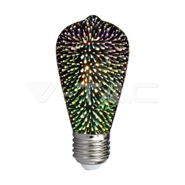 LED Крушка - 3W Filament E27 ST64 3D 3000K - rZ commerce LED Крушка - 3W Filament E27 ST64 3D 3000K