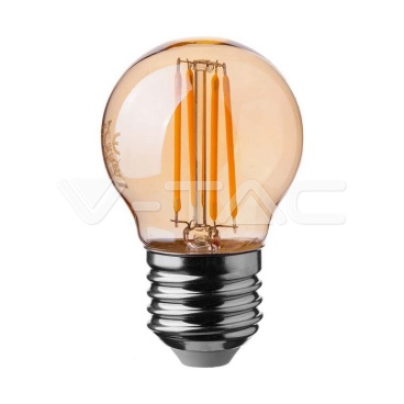 LED Крушка - 4W Filament E27 G45 Amber Cover 2200К 350Lm - rZ commerce LED Крушка - 4W Filament E27 G45 Amber Cover 2200К 350Lm