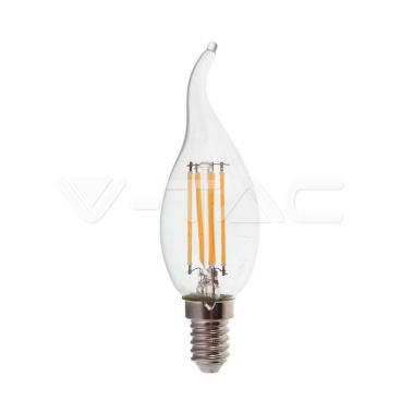 LED Крушка - 4W Filament E14 Кендъл Пламък 4000K 400Lm - rZ commerce LED Крушка - 4W Filament E14 Кендъл Пламък 4000K 400Lm
