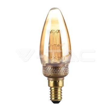 LED Крушка - 2W Filament E14 Кендъл Амбър Арт 1800K - rZ commerce LED Крушка - 2W Filament E14 Кендъл Амбър Арт 1800K