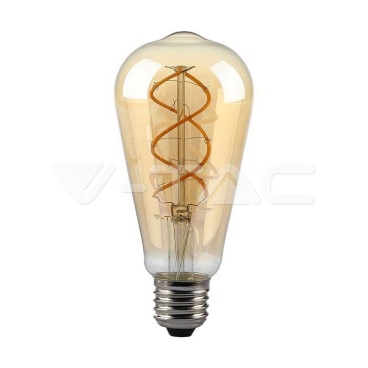 LED Крушка - 5W Filament E27 ST64 Амбър Димираща 2200K - rZ commerce LED Крушка - 5W Filament E27 ST64 Амбър Димираща 2200K