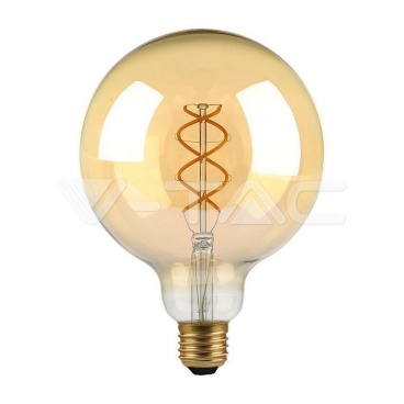 LED Крушка - 5W Filament E27 G125 Амбър 1800К - rZ commerce LED Крушка - 5W Filament E27 G125 Амбър 1800К