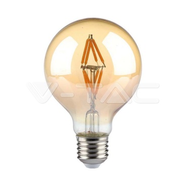LED Крушка - 4W Filament E27 G80 Амбър 2200K - rZ commerce LED Крушка - 4W Filament E27 G80 Амбър 2200K