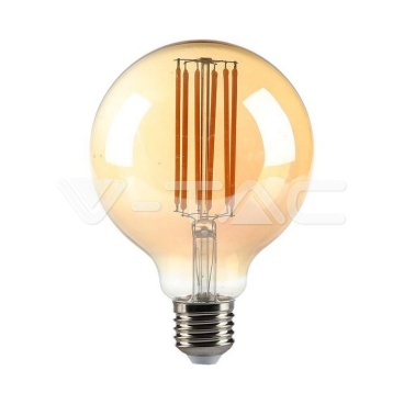 LED Крушка - 7W Filament E27 G95 Амбър 2200K - rZ commerce LED Крушка - 7W Filament E27 G95 Амбър 2200K
