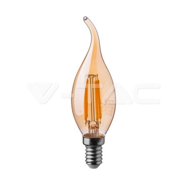 LED Крушка - 4W Filament E14 Кендъл Амбър 2200K - rZ commerce LED Крушка - 4W Filament E14 Кендъл Амбър 2200K