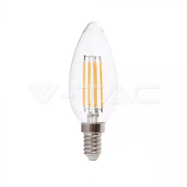 LED Крушка - 6W Filament E14 Кендъл 4000К 130LM/W