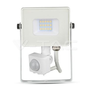10W LED Прожектор Със Сензор SAMSUNG ЧИП Бяло Тяло 3000К - rZ commerce 10W LED Прожектор Със Сензор SAMSUNG ЧИП Бяло Тяло 3000К
