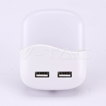 LED Нощна Лампа За Контакт С USB Квадрат 4000K - rZ commerce LED Нощна Лампа За Контакт С USB Квадрат 4000K