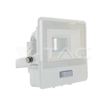 10W LED Прожектор PIR Сензор SAMSUNG ЧИП Бяло Тяло 3000К