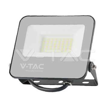 30W LED Прожектор 4000K черно тяло сиво стъкло 160lm/W 4800lm 5год. Гаранция