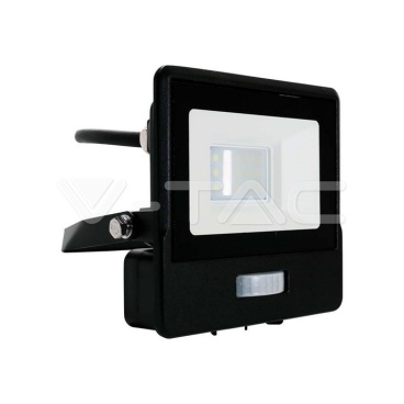 10W LED Прожектор PIR Сензор SAMSUNG ЧИП Черно Тяло 4000К 1М Кабел