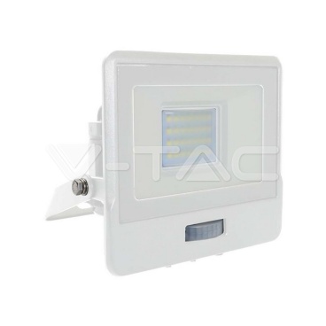 20W LED Прожектор PIR Сензор SAMSUNG ЧИП Бяло Тяло 6400К