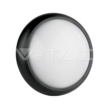 8W Плафониера Кръг Черно Тяло 6400К IP66