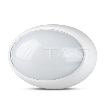 8W Плафониера Овал Бяло Тяло 3000К IP66