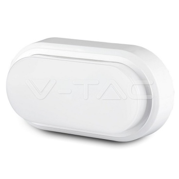8W Плафониера Овал Бяло Тяло 3000К IP54