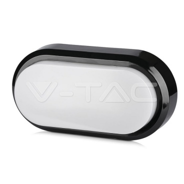 8W Плафониера Овал Черно Тяло 6000К IP54