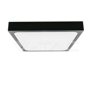 24W LED Плафон Квадрат Микровълнов Сензор Черна Рамка 4000К IP44 - rZ commerce 24W LED Плафон Квадрат Микровълнов Сензор Черна Рамка 4000К IP44