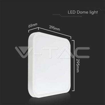 24W LED Плафон Квадрат Бяла Рамка 4000К IP44