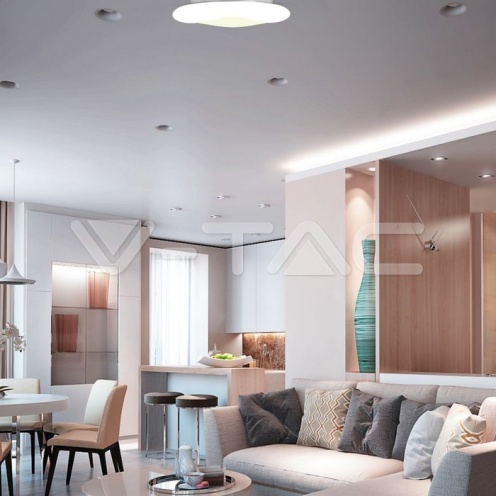 80W Пендел/Плафон Кръг 3 Цветен D:750*H:120 Димиращ Бял - изглед 4