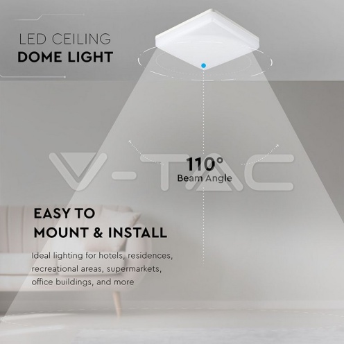 15W LED Плаофн SAMSUNG CHIP Frameless Квадрат 3000K IP44 120LM/W - изглед 8