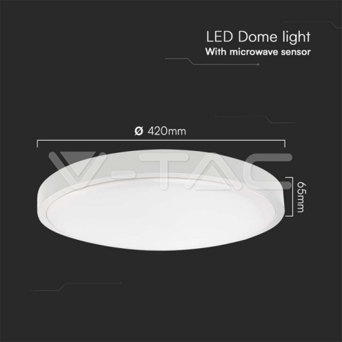 30W LED Плафон Кръг Микровълнов Сензор Бяла Рамка 4000К IP44 /3820lm/ - изглед 15 - rZ commerce 30W LED Плафон Кръг Микровълнов Сензор Бяла Рамка 4000К IP44 /3820lm/ - изглед 15