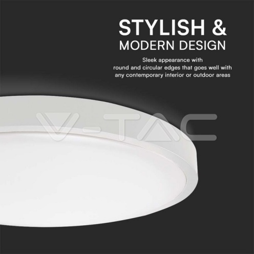 24W LED Плафон Кръг Бяла Рамка 3000К IP44 /2500lm/ - изглед 10 - rZ commerce 24W LED Плафон Кръг Бяла Рамка 3000К IP44 /2500lm/ - изглед 10